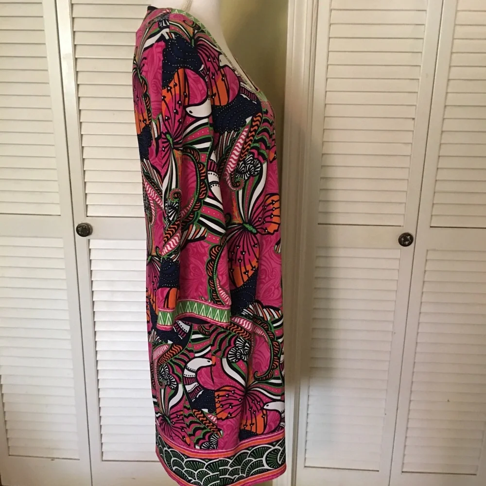 Laundry by Shelli Segal Pink Bird Print Dress Size 8